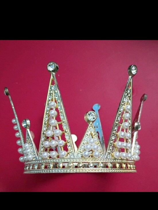 Accessories - Elegant Rhinestone Pearl 4 Inch Circle Tiara Wedding Prom Womens Costume Read